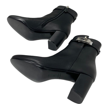 Hermes Saint-Germain boots, short boots, shoes, leather, black, silver, Kelly hardware