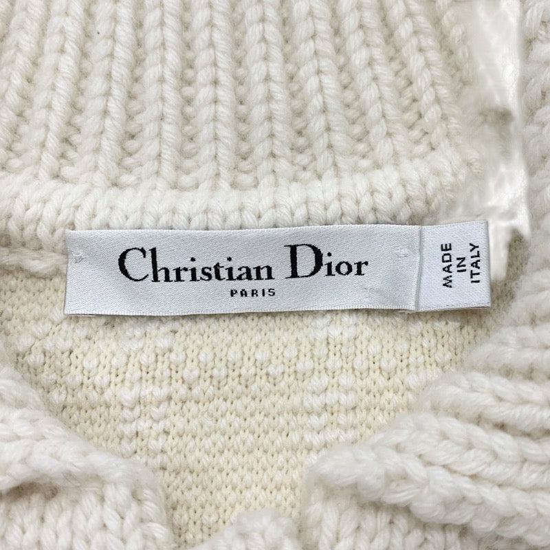 クリスチャンディオール CHRISTIAN DIOR トップス ホワイト カナージュ ニット セーター カーディガン 長袖