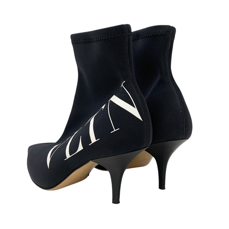 Valentino Boots, Short Boots, Shoes, Fabric, Black, White, Black, Socks, Boots, Logo Print