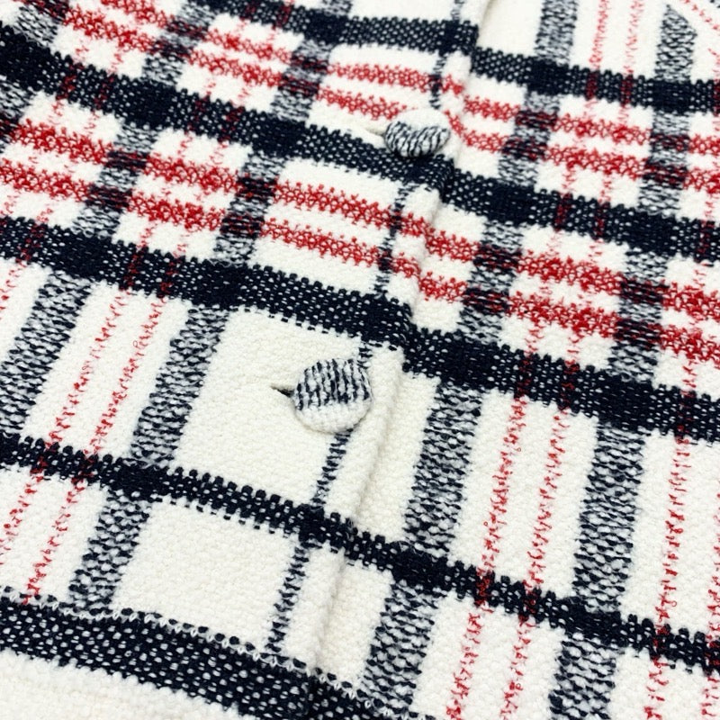 クリスチャンディオール CHRISTIAN DIOR アウター ホワイト ネイビー レッド ジャケット チェック ロゴ ショート丈