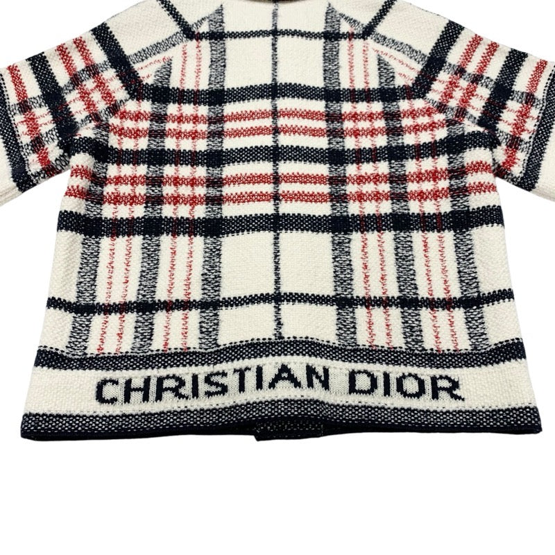 クリスチャンディオール CHRISTIAN DIOR アウター ホワイト ネイビー レッド ジャケット チェック ロゴ ショート丈
