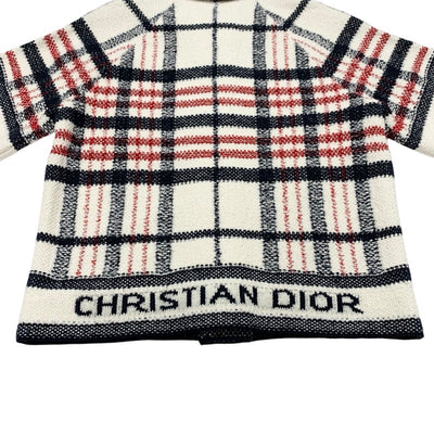 クリスチャンディオール CHRISTIAN DIOR アウター ホワイト ネイビー レッド ジャケット チェック ロゴ ショート丈