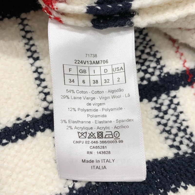 クリスチャンディオール CHRISTIAN DIOR アウター ホワイト ネイビー レッド ジャケット チェック ロゴ ショート丈