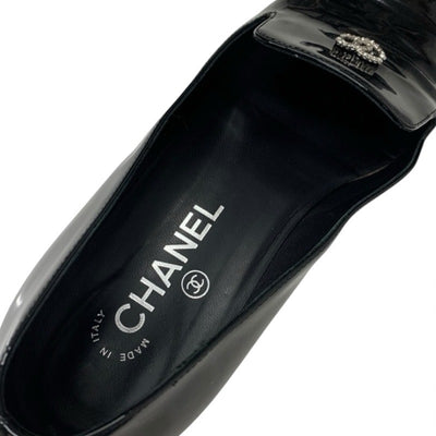 シャネル CHANEL フラットシューズ 靴 シューズ パテント ブラック 黒 パール ココマーク オペラシューズ ローファー