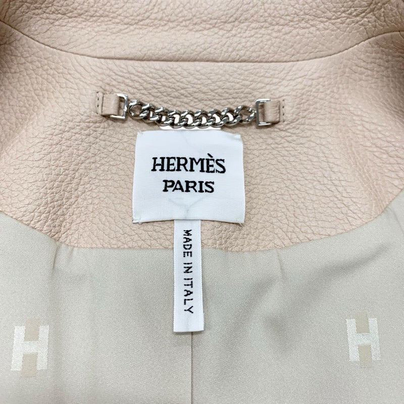 エルメス HERMES アウター ベージュ シルバー ジャケット