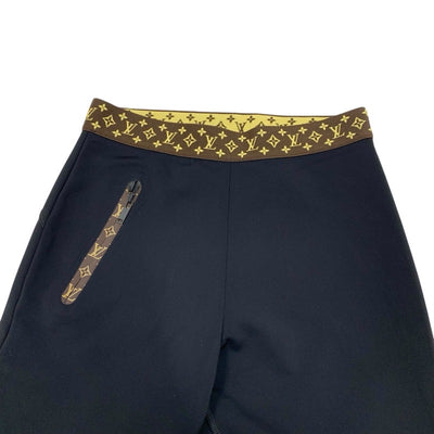 ルイヴィトン LOUIS VUITTON ボトムス ナイロン ブラック ブラウン レギンスウィズエラステックベルト モノグラム パンツ レギンス