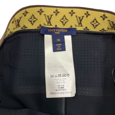 ルイヴィトン LOUIS VUITTON ボトムス ナイロン ブラック ブラウン レギンスウィズエラステックベルト モノグラム パンツ レギンス