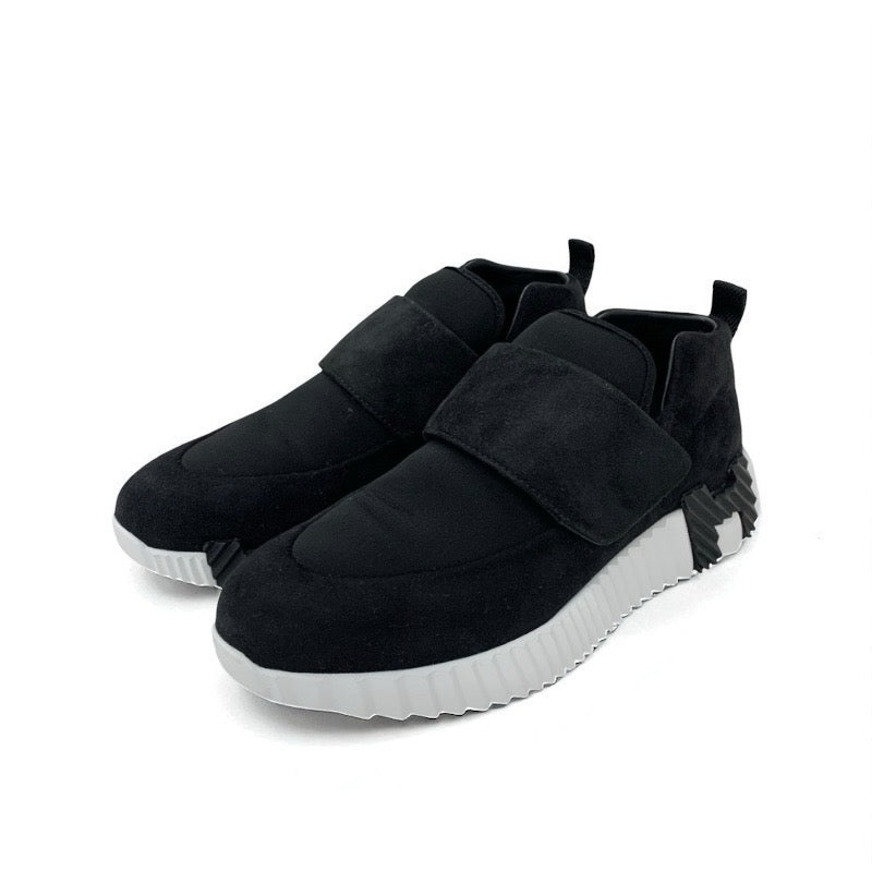 エルメス HERMES H スニーカー 靴 シューズ スエード ブラック 黒 マジックテープ