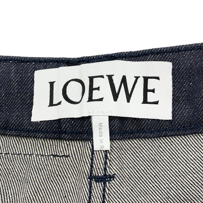 ロエベ LOEWE ボトムス コットン インディゴ ネイビー フィッシャーマンデニム デニム ロゴ