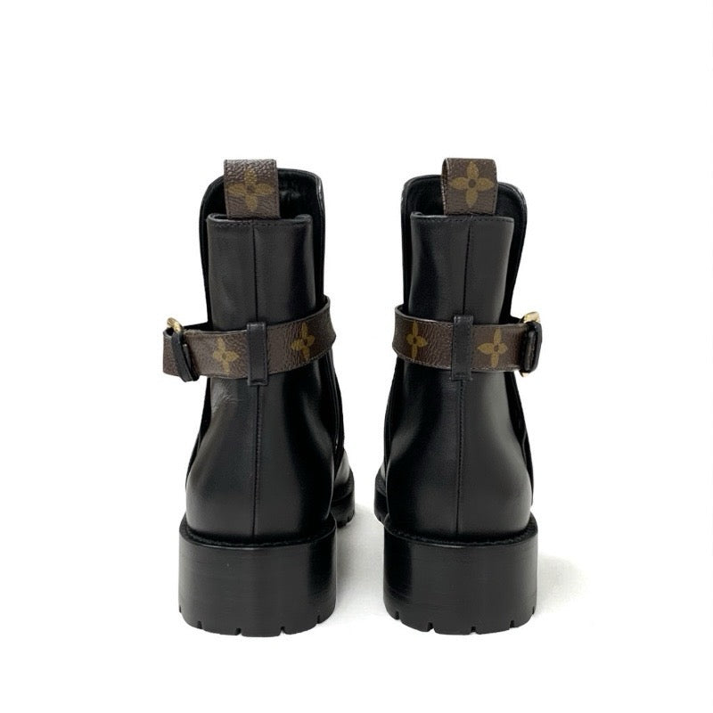 ルイヴィトン LOUIS VUITTON ディスカバリーライン モノグラム ブーツ ショートブーツ 靴 シューズ レザー ブラック ブラウン アンクルブーツ
