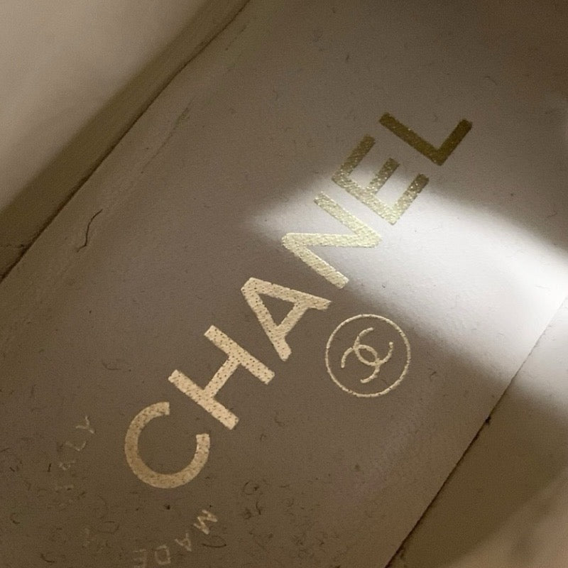 シャネル CHANEL ブーツ ショートブーツ 靴 シューズ ツイード ブラック ゴールド 黒 ココマーク レースアップ
