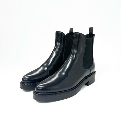 プラダ PRADA ブーツ ショートブーツ 靴 シューズ レザー ブラック 黒 サイドゴア チェルシーブーツ