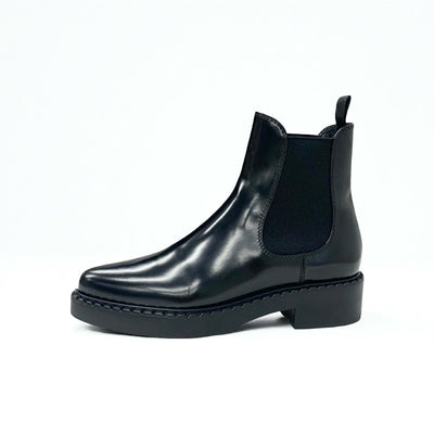 プラダ PRADA ブーツ ショートブーツ 靴 シューズ レザー ブラック 黒 サイドゴア チェルシーブーツ