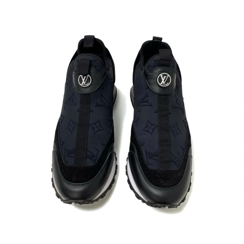 ルイヴィトン LOUIS VUITTON ランアウェイライン モノグラム スニーカー 靴 シューズ ファブリック レザー ブラック 黒 インヒール ロゴ