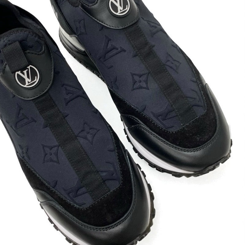 ルイヴィトン LOUIS VUITTON ランアウェイライン モノグラム スニーカー 靴 シューズ ファブリック レザー ブラック 黒 インヒール ロゴ