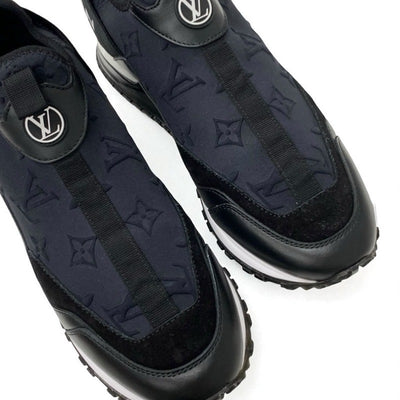 ルイヴィトン LOUIS VUITTON ランアウェイライン モノグラム スニーカー 靴 シューズ ファブリック レザー ブラック 黒 インヒール ロゴ