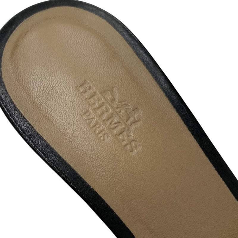 エルメス HERMES オアジス サンダル 靴 シューズ レザー ブラック ミュール