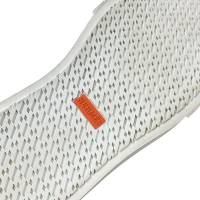 エルメス HERMES デイ スニーカー 靴 シューズ レザー ムートン ブラック 黒 シルバー ケリー金具