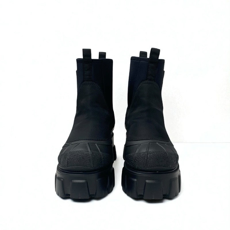 プラダ PRADA モノリス ブーツ ショートブーツ 靴 シューズ ナイロン ラバー ブラック 黒 Re-Nylon トライアングルロゴ