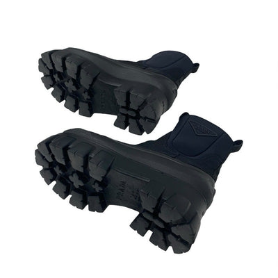 プラダ PRADA モノリス ブーツ ショートブーツ 靴 シューズ ナイロン ラバー ブラック 黒 Re-Nylon トライアングルロゴ