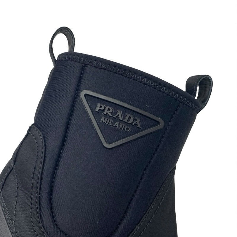 プラダ PRADA モノリス ブーツ ショートブーツ 靴 シューズ ナイロン ラバー ブラック 黒 Re-Nylon トライアングルロゴ