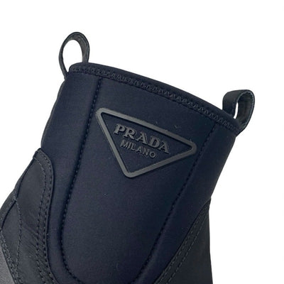 プラダ PRADA モノリス ブーツ ショートブーツ 靴 シューズ ナイロン ラバー ブラック 黒 Re-Nylon トライアングルロゴ