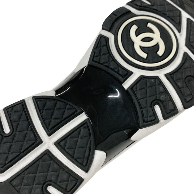 シャネル CHANEL スニーカー 靴 シューズ ファブリック グレー ブラック ホワイト ココマーク ロゴ