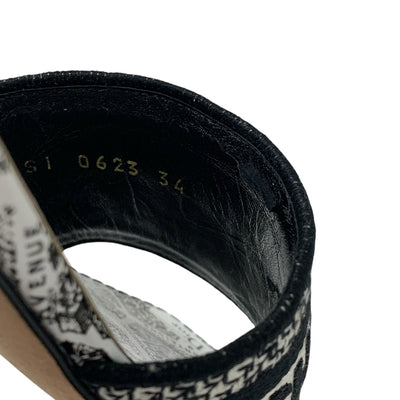クリスチャンディオール CHRISTIAN DIOR DWAY サンダル 靴 シューズ ファブリック ホワイト ブラック ミュール 刺繍 エンブロイダリー ロゴ