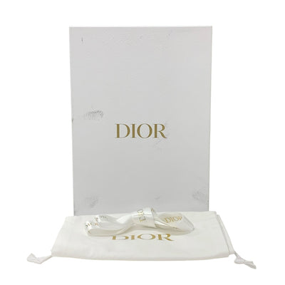 クリスチャンディオール CHRISTIAN DIOR DWAY サンダル 靴 シューズ ファブリック ホワイト ブラック ミュール 刺繍 エンブロイダリー ロゴ