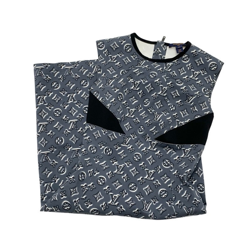 ルイヴィトン LOUIS VUITTON モノグラム ワンピース ナイロン ポリウレタン  グレー ホワイト ブラック 20SS ドレス