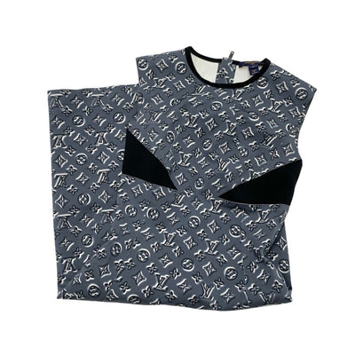 ルイヴィトン LOUIS VUITTON モノグラム ワンピース ナイロン ポリウレタン  グレー ホワイト ブラック 20SS ドレス