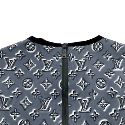ルイヴィトン LOUIS VUITTON モノグラム ワンピース ナイロン ポリウレタン  グレー ホワイト ブラック 20SS ドレス
