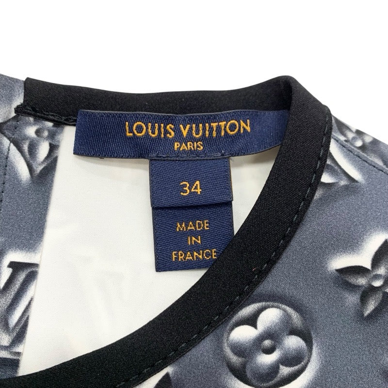 ルイヴィトン LOUIS VUITTON モノグラム ワンピース ナイロン ポリウレタン  グレー ホワイト ブラック 20SS ドレス