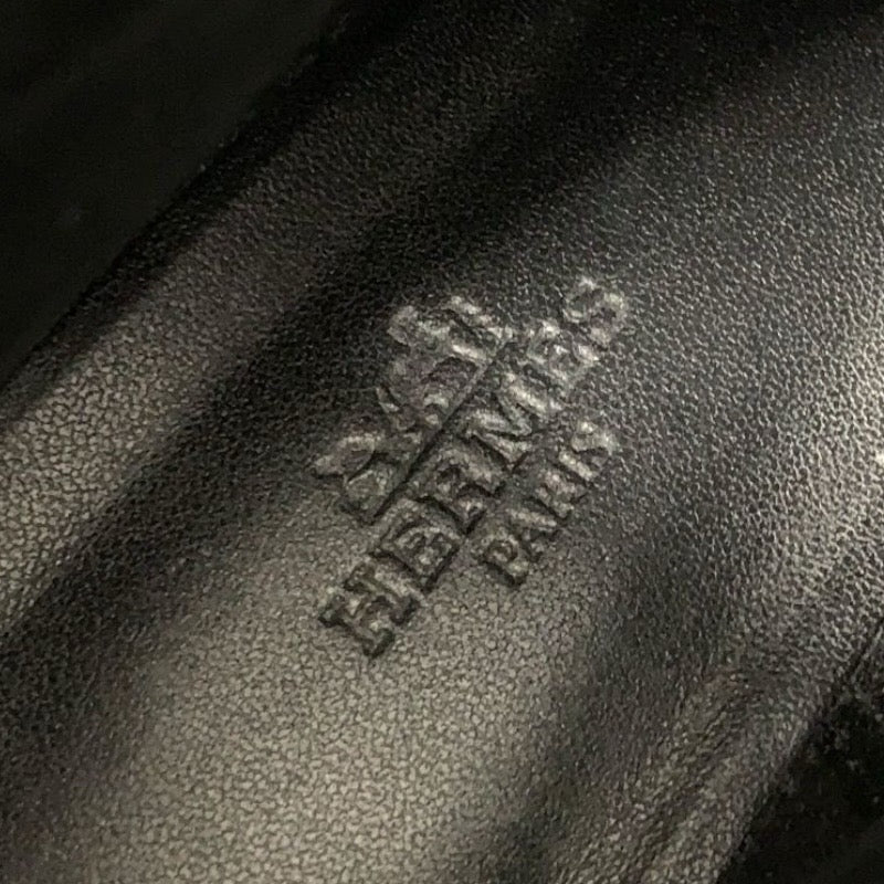 エルメス HERMES フレンチー ブーツ ショートブーツ 靴 シューズ レザー ブラック 黒 シルバー ケリー金具