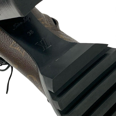 ルイヴィトン LOUIS VUITTON スタートレイルライン モノグラム ブーツ ショートブーツ 靴 シューズ レザー パテント ブラウン ブラック アンクルブーツ レースアップ