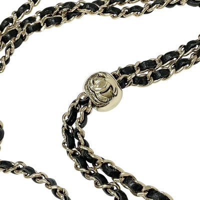 シャネル CHANEL 携帯・スマホアクセサリー ブラック ゴールド ココマーク マトラッセ キャビアスキン iPhone14pro iPhoneケース チェーン