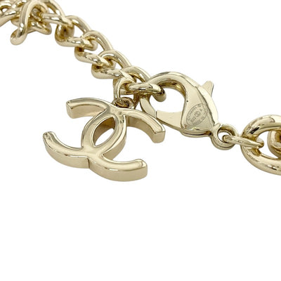 シャネル CHANEL ネックレス ペンダント チョーカー ゴールド ブラック ホワイト ロゴ ココマーク