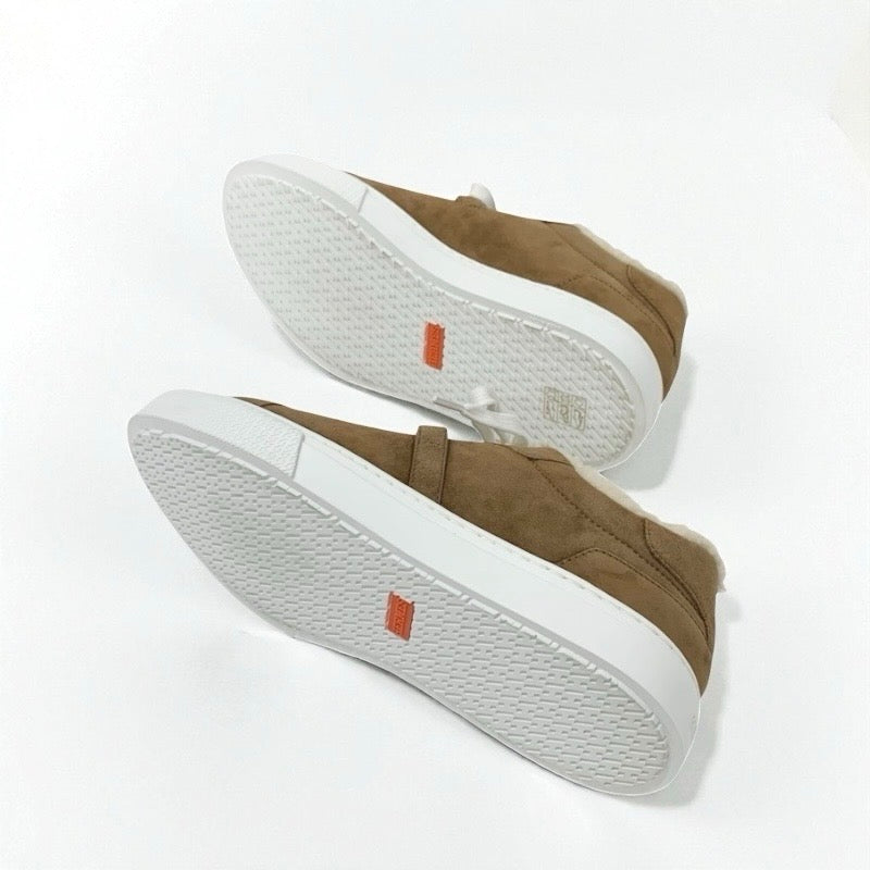 エルメス HERMES デイ スニーカー 靴 シューズ スエード ムートン ブラウン シルバー ケリー金具