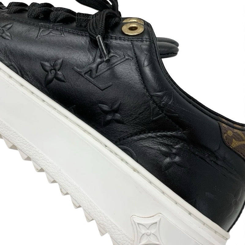 ルイヴィトン LOUIS VUITTON タイムアウトライン モノグラム スニーカー 靴 シューズ レザー ブラック 黒 ロゴ