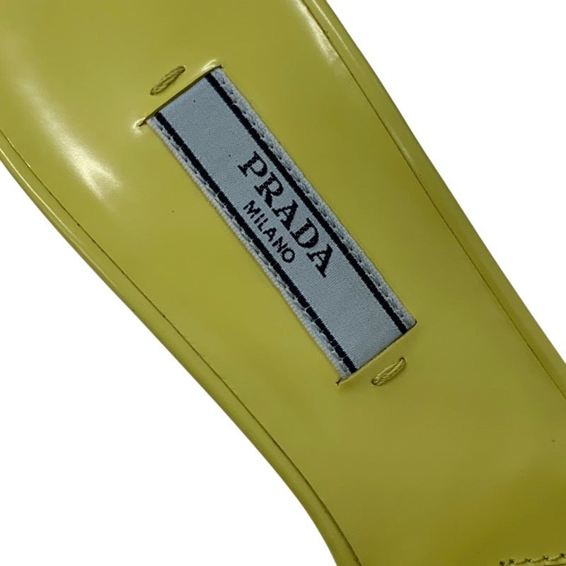プラダ PRADA サンダル 靴 シューズ レザー イエロー トライアングルロゴ ミュール