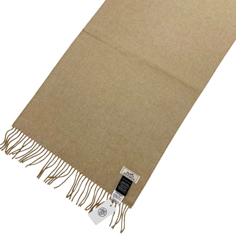 エルメス HERMES シュヴァルオトレ マフラー カシミヤ キャメル ベージュ ストール ロゴ