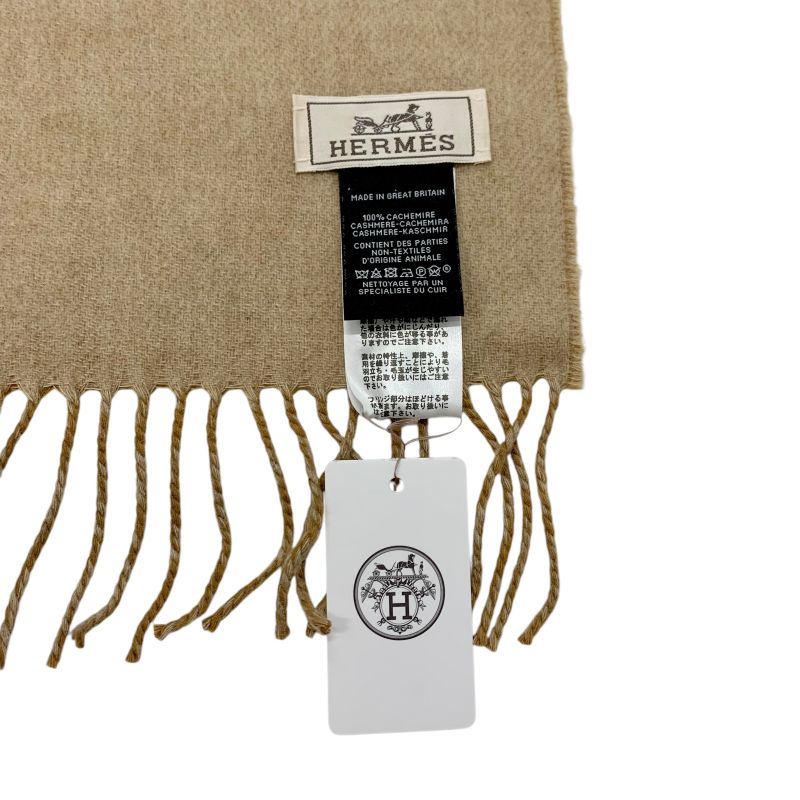 エルメス HERMES シュヴァルオトレ マフラー カシミヤ キャメル ベージュ ストール ロゴ