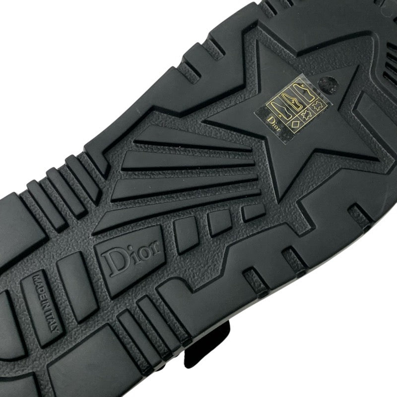 クリスチャンディオール CHRISTIAN DIOR DIORACT サンダル 靴 シューズ レザー ブラック 黒 未使用 ロゴ フラット