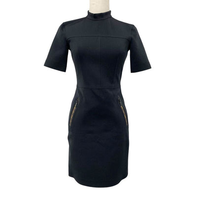 ルイヴィトン LOUIS VUITTON ワンピース ブラック ブラウン ショートスリーブハイネックフィットドレス