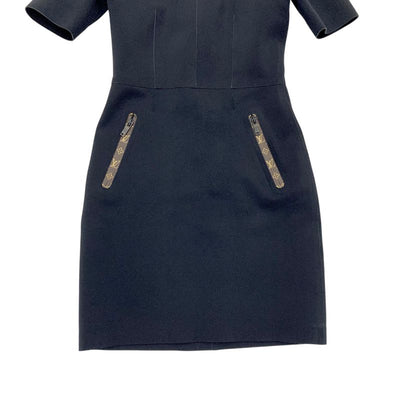 ルイヴィトン LOUIS VUITTON ワンピース ブラック ブラウン ショートスリーブハイネックフィットドレス