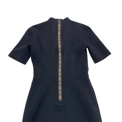 ルイヴィトン LOUIS VUITTON ワンピース ブラック ブラウン ショートスリーブハイネックフィットドレス