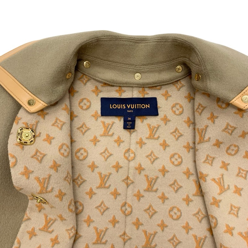 ルイヴィトン LOUIS VUITTON リムーバブルカラーダブルフェイスコート モノグラム アウター ブラウン ゴールド