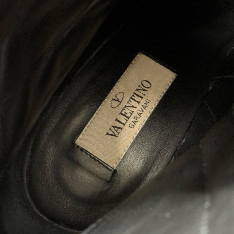 ヴァレンティノ VALENTINO ブーツ ショートブーツ 靴 シューズ レザー ブラック 黒 シルバー ロックスタッズ キルティング