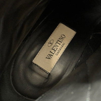 ヴァレンティノ VALENTINO ブーツ ショートブーツ 靴 シューズ レザー ブラック 黒 シルバー ロックスタッズ キルティング