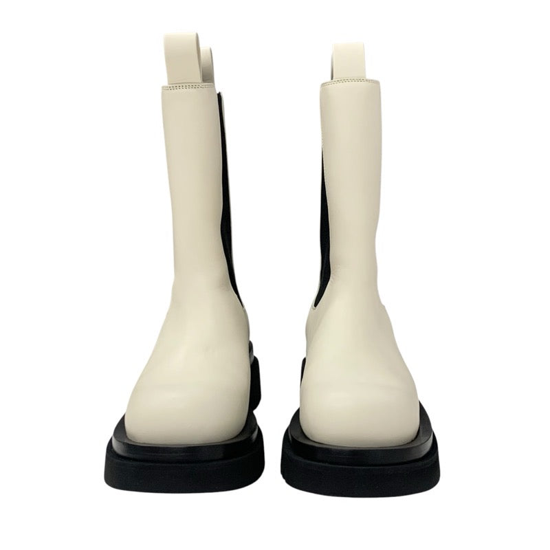 ボッテガヴェネタ BOTTEGAVENETA ラグ ブーツ ショートブーツ 靴 シューズ レザー ホワイト ブラック 未使用 サイドゴア チェルシーブーツ ミドルブーツ